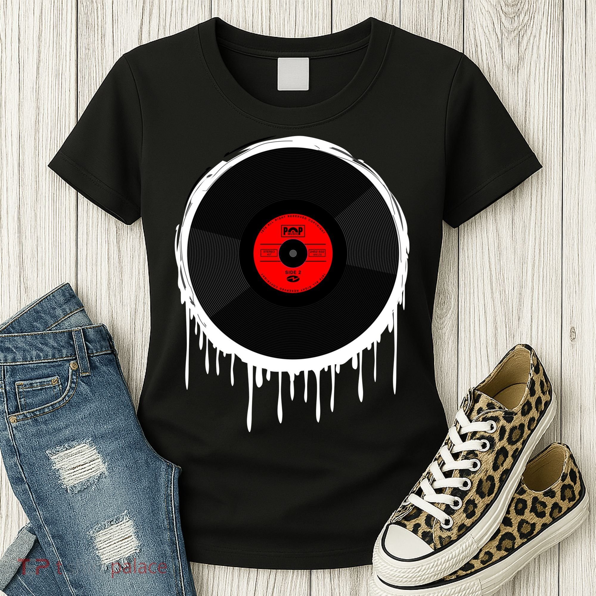 Dripping Vinyl Record Women's T-Shirt