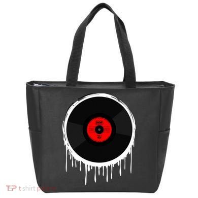 Dripping Vinyl Record Tote Bag