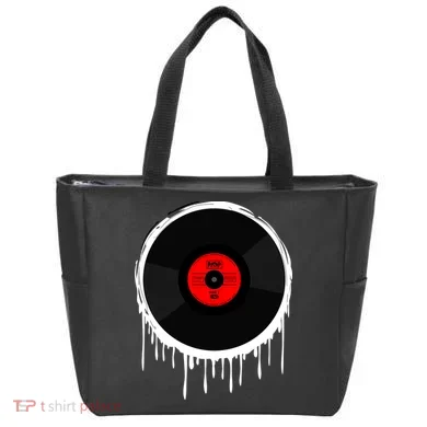 Dripping Vinyl Record Tote Bag