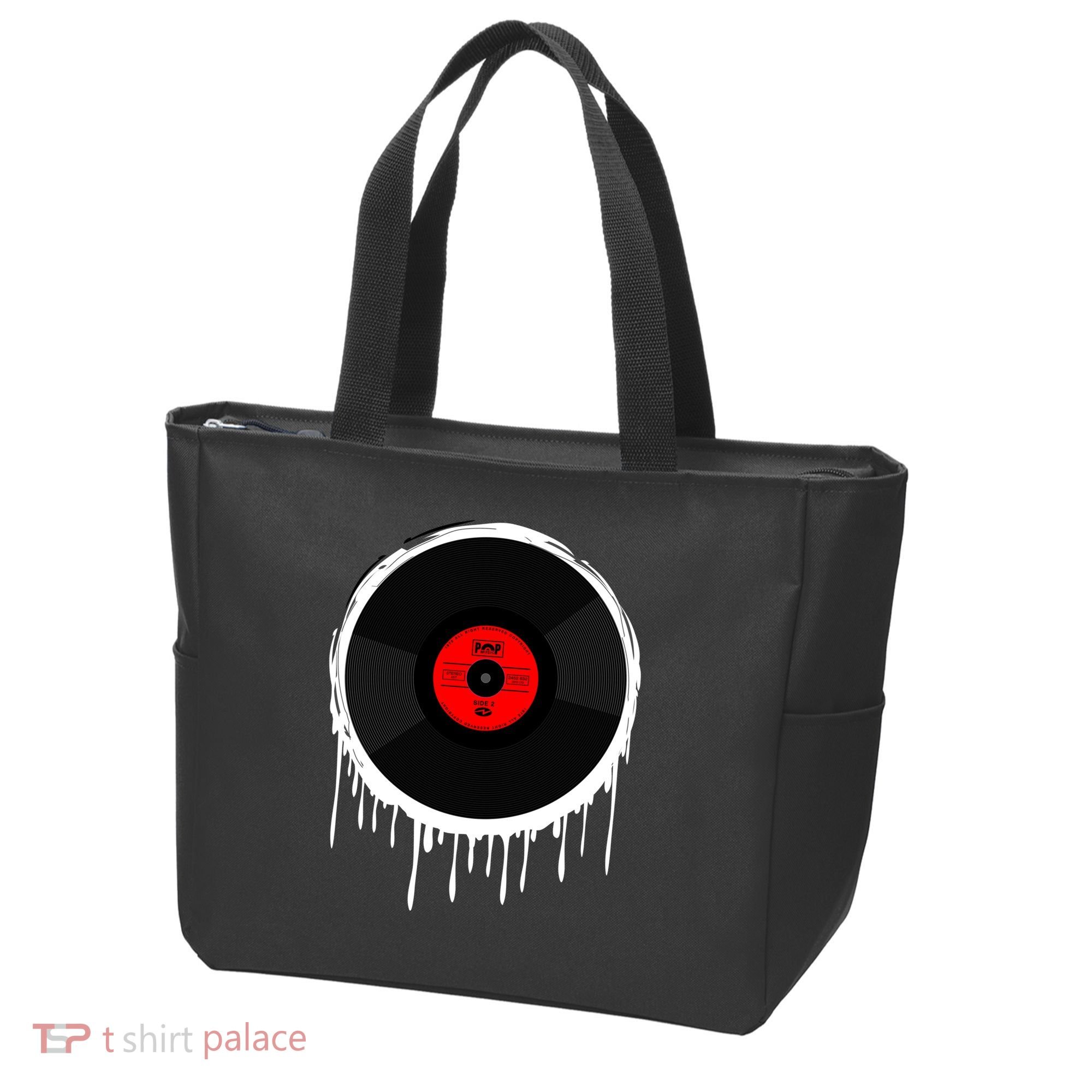 Dripping Vinyl Record Tote Bag