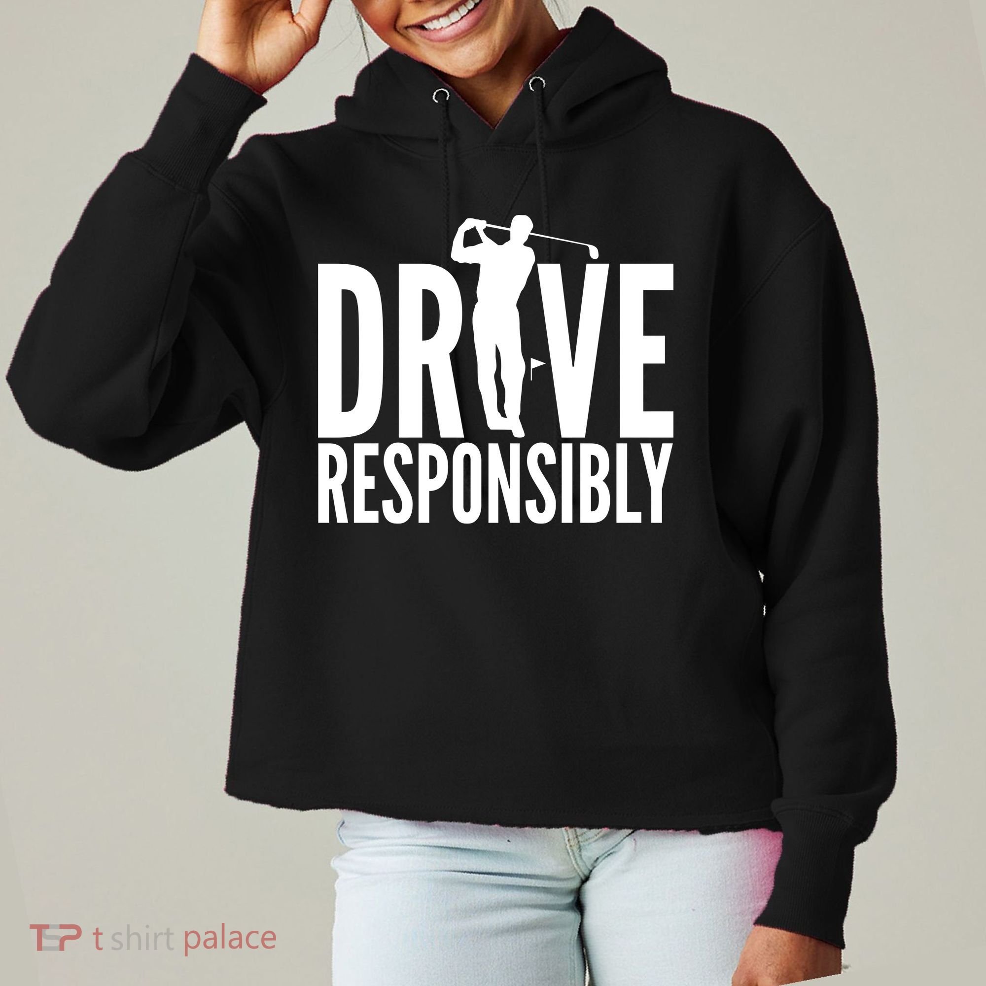 Drive Responsibly Golf Driver Ladies Heavyweight Boxy Pullover Hoodie