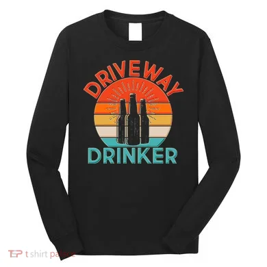 Driveway Drinker Retro Long Sleeve Shirt