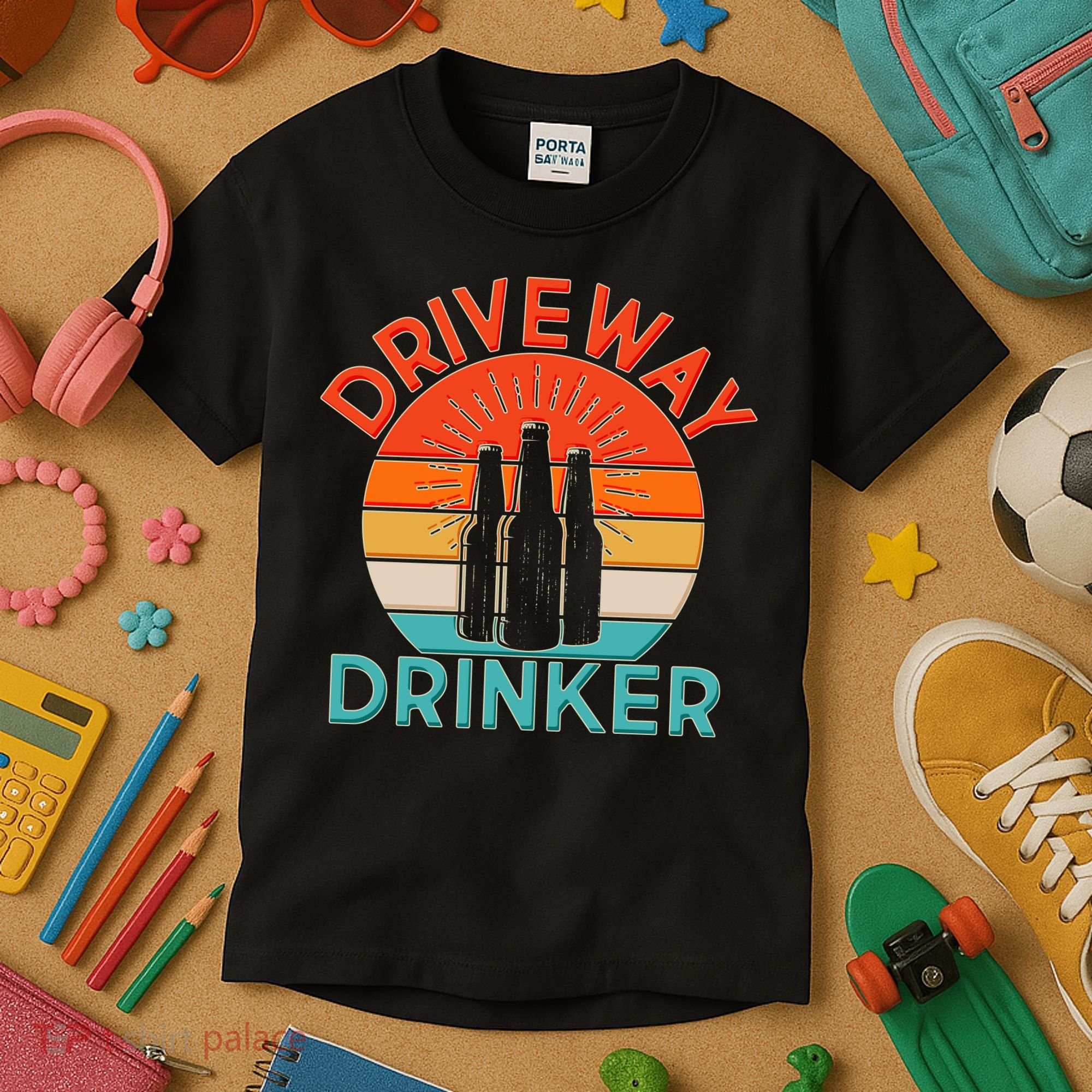 Driveway Drinker Retro Kids T-Shirt