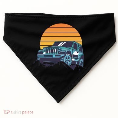Driving In Sunset Retro USA-Made Doggie Bandana