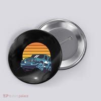 Driving In Sunset Retro Button thumb 0