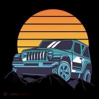 Driving In Sunset Retro Button thumb 1