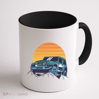 Driving In Sunset Retro Coffee Mug thumb 1