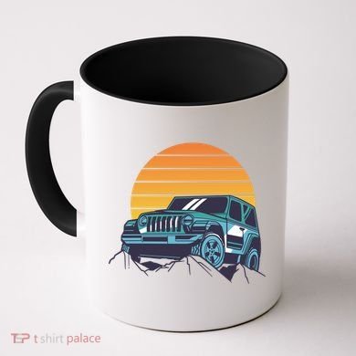 Driving In Sunset Retro Coffee Mug