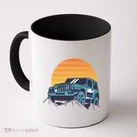 Driving In Sunset Retro Coffee Mug thumb 0