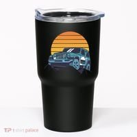 Driving In Sunset Retro Tumbler thumb 0