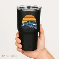 Driving In Sunset Retro Tumbler thumb 2