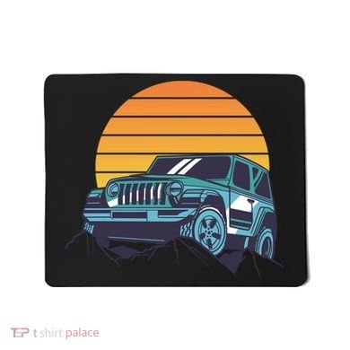 Driving In Sunset Retro Mousepad
