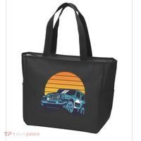 Driving In Sunset Retro Tote Bag thumb 3