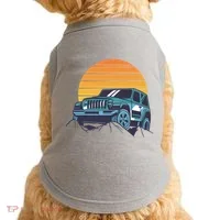 Driving In Sunset Retro Doggie Tank thumb 0