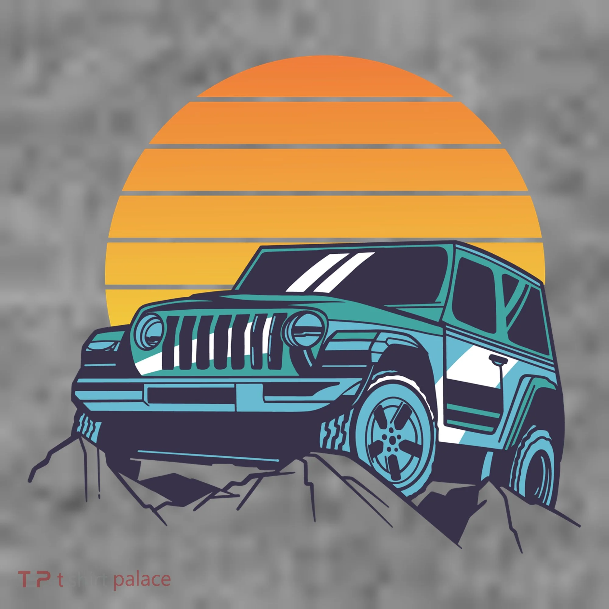 Driving In Sunset Retro Doggie Tank