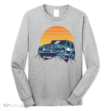 Driving In Sunset Retro Long Sleeve Shirt