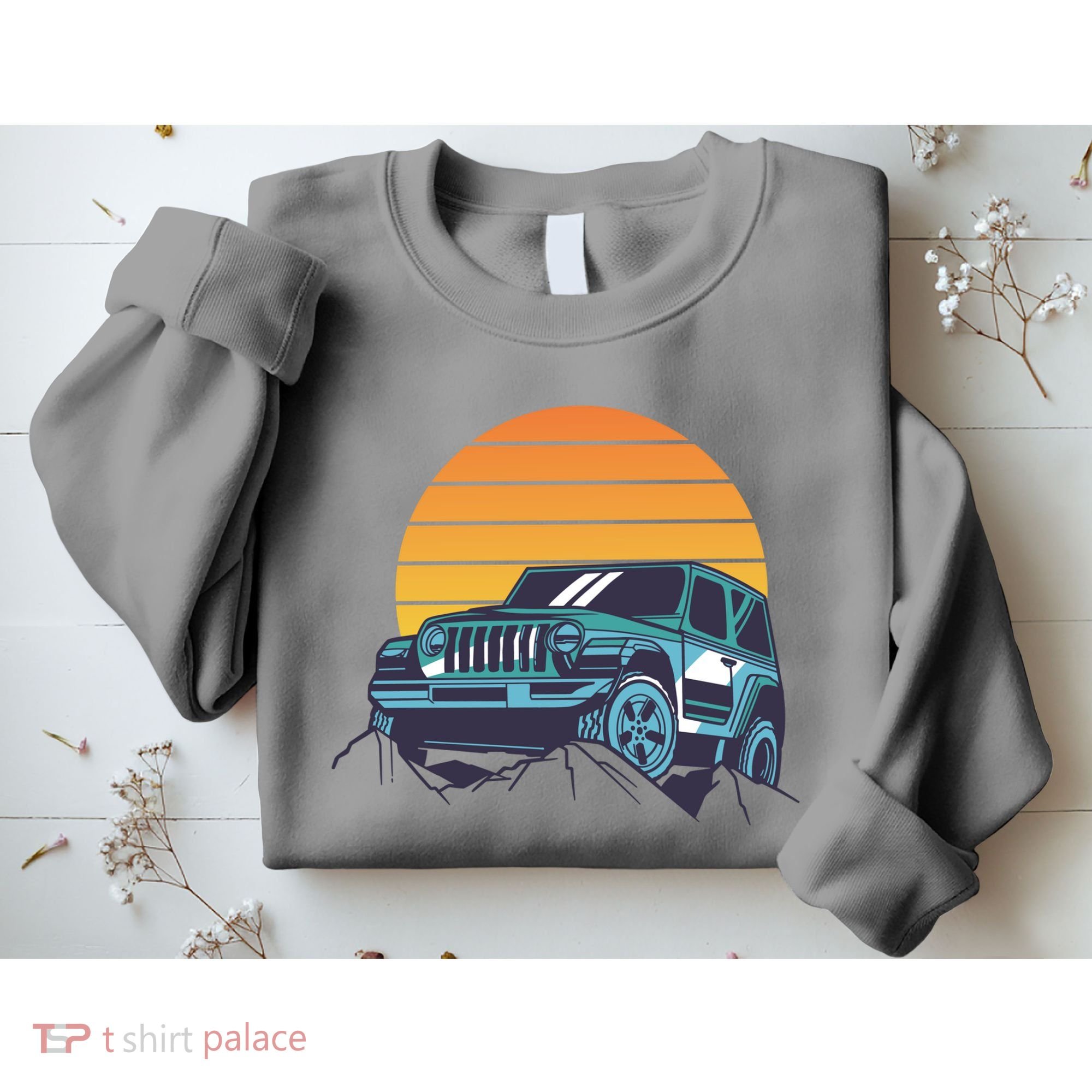 Driving In Sunset Retro Sweatshirt