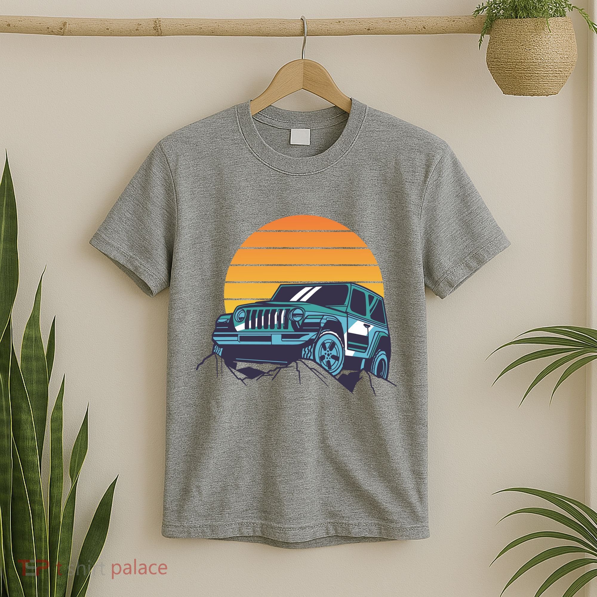Driving In Sunset Retro T-Shirt