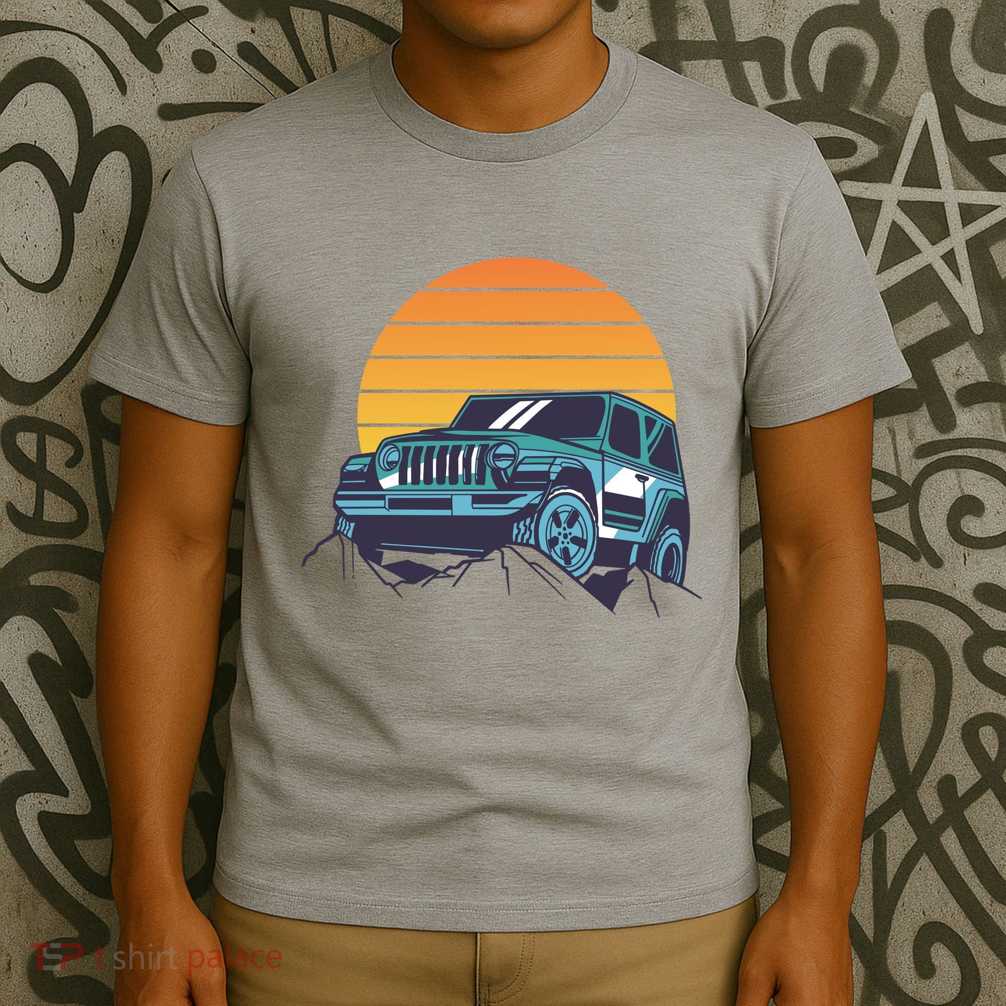 Driving In Sunset Retro T-Shirt