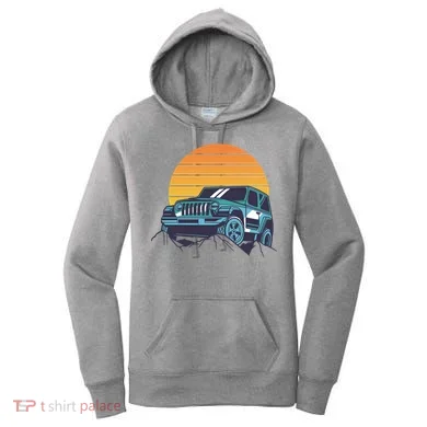 Driving In Sunset Retro Women's Hoodie