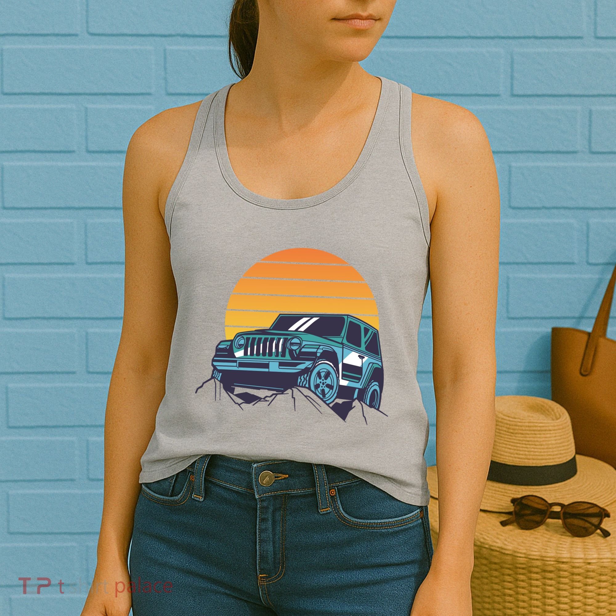 Driving In Sunset Retro Women's Tank Top