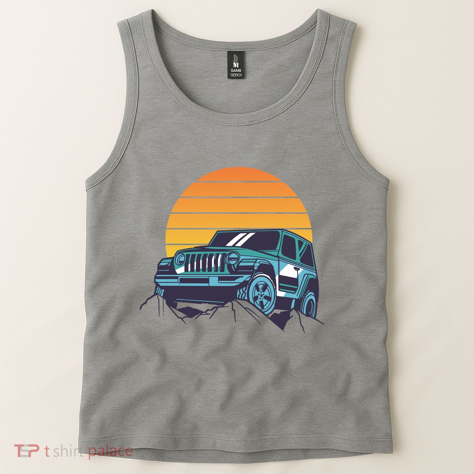 Driving In Sunset Retro Tank Top