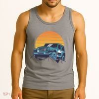 Driving In Sunset Retro Tank Top thumb 3