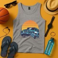 Driving In Sunset Retro Tank Top thumb 4