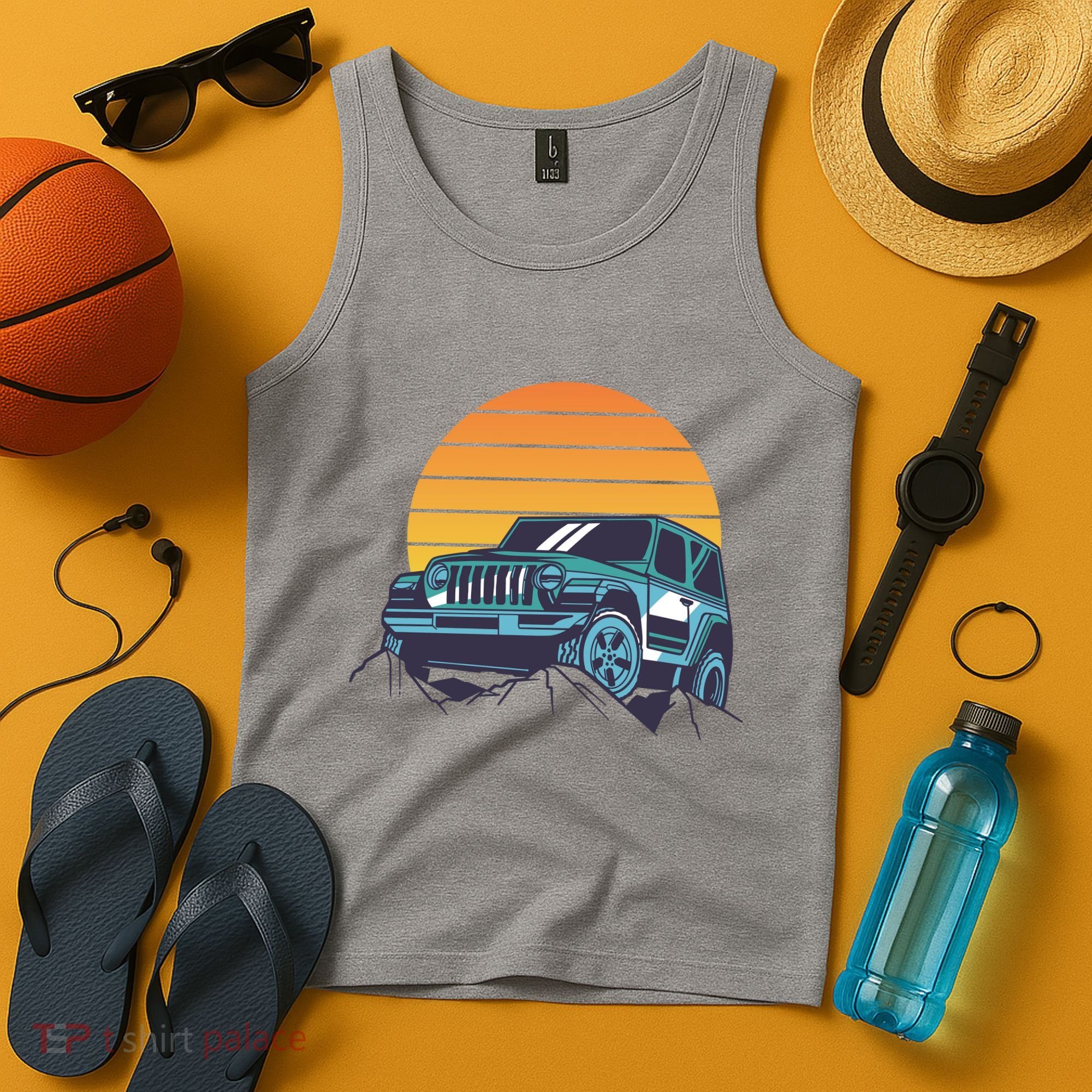 Driving In Sunset Retro Tank Top