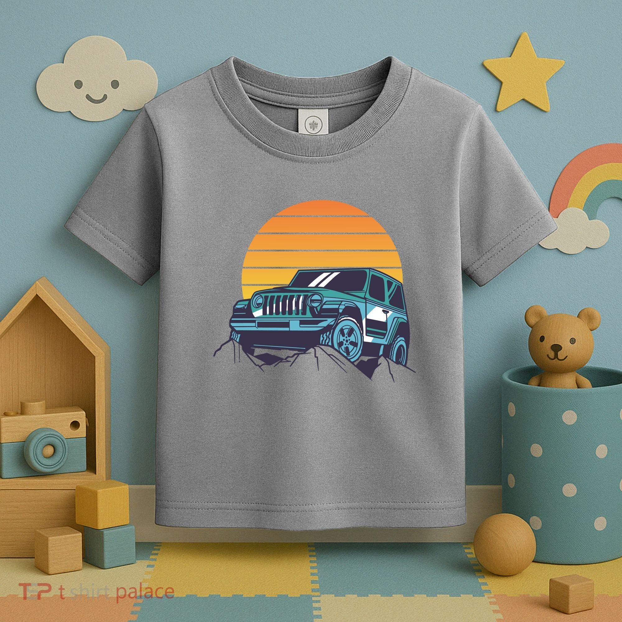 Driving In Sunset Retro Toddler T-Shirt