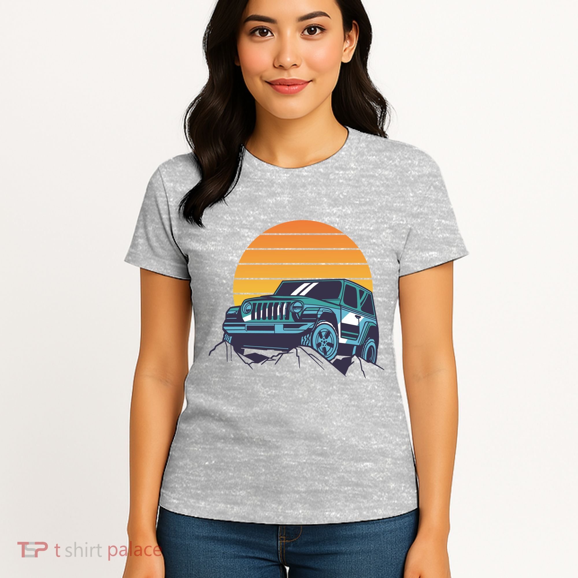 Driving In Sunset Retro Women's T-Shirt