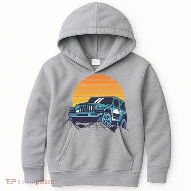 Driving In Sunset Retro Kids Hoodie