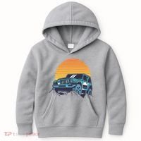Driving In Sunset Retro Kids Hoodie thumb 0