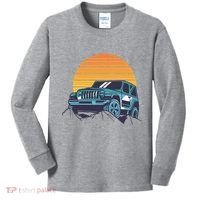 Driving In Sunset Retro Kids Long Sleeve Shirt thumb 0