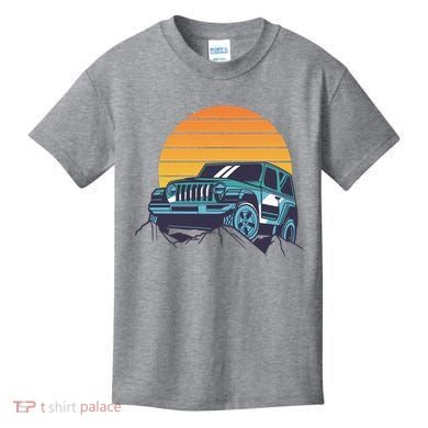 Driving In Sunset Retro Kids T-Shirt