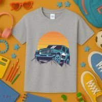 Driving In Sunset Retro Kids T-Shirt thumb 3