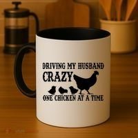 Driving My Husband Crazy One Chicken At A Time Coffee Mug thumb 4