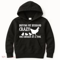 Driving My Husband Crazy One Chicken At A Time Kids Hoodie thumb 0