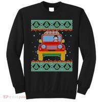 Driving Snowman Truck Ugly Christmas Sweater Sweatshirt thumb 0