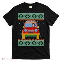 Driving Snowman Truck Ugly Christmas Sweater T-Shirt thumb 0