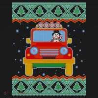Driving Snowman Truck Ugly Christmas Sweater Women's Hoodie thumb 2
