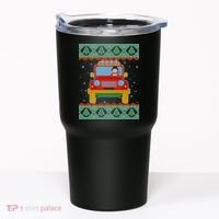 Driving Snowman Truck Ugly Christmas Sweater Tumbler thumb 0