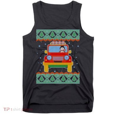 Driving Snowman Truck Ugly Christmas Sweater Tank Top