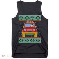 Driving Snowman Truck Ugly Christmas Sweater Tank Top thumb 0