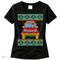 Driving Snowman Truck Ugly Christmas Sweater Women's T-Shirt thumb 0