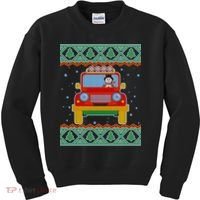 Driving Snowman Truck Ugly Christmas Sweater Kids Sweatshirt thumb 0