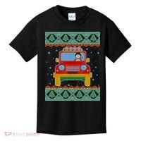 Driving Snowman Truck Ugly Christmas Sweater Kids T-Shirt thumb 0