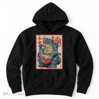 Dinosaur Ramen Japanese Art Graphic Kawaii Monster Anime Hoodie thumb 0