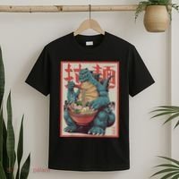 Dinosaur Ramen Japanese Art Graphic Kawaii Monster Anime T-Shirt thumb 2