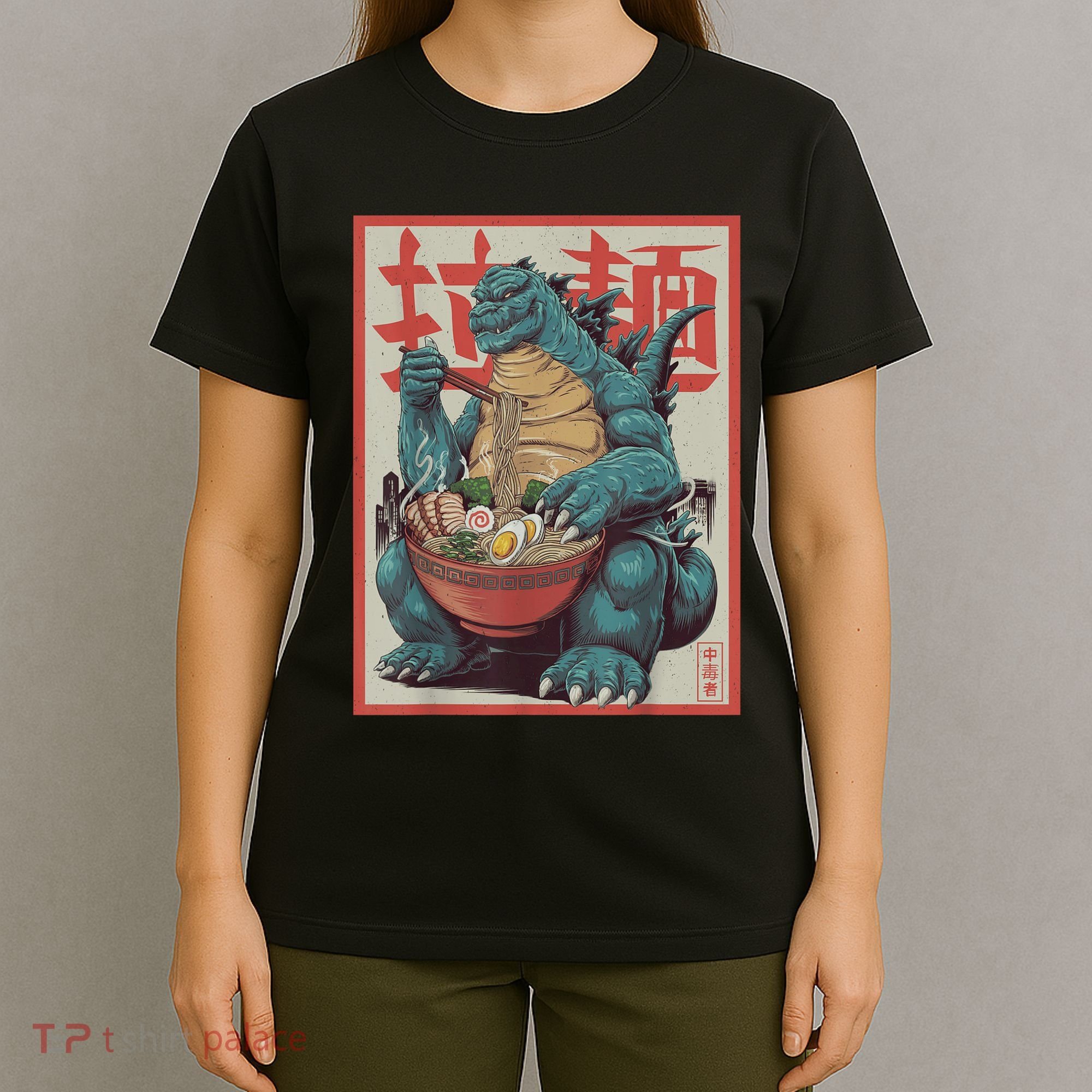 Dinosaur Ramen Japanese Art Graphic Kawaii Monster Anime T-Shirt